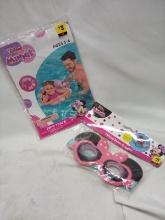 2Pc Childrens Minnie Mouse Swim Lot for Ages 3+