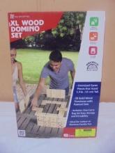 MD Sports XL Wood Domino Set