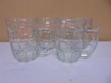 Set of 4 Glass Beer Mugs