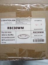 8 Pack of Lightolier Par30 R30 White Baggle Incandescent & Fluorescent Trim