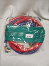 blue and red hose aprox 5’