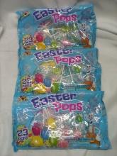 3 Bags of 23 Assorted Flavor Easter Pops Suckers