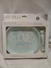 Disney Baby 100 Mickey Mouse Silicone Plate and Spoon Set