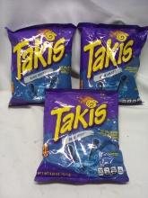 3 Takis Blue Heat 3.25oz Snack Bags