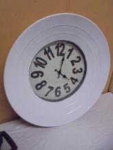 Large Round Deep Dish Metal Clock
