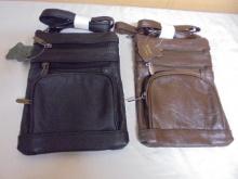 Black & Brown Genuine Leather Crossbody Bags