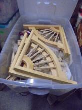 Large Tote Full of Wooden Craft Supplies