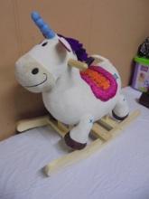 B Toys Wood & Plush Child's Rocking Unicorn