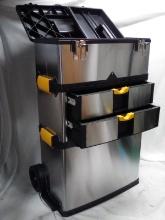 Stalwart 32”x20”x10” Massive and Mobile Stainless Steel 3 Box Tool Box
