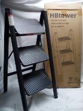 Hbtower Black 3-Step Folding Step Ladder- #ZL150315