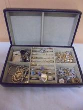 Jewelry Box Filled w/  Assorted Jewelry