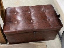 28 INCH LEATHER OTTOMAN