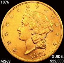 1876 $20 Gold Double Eagle CHOICE BU