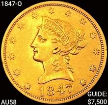 1847-O $10 Gold Eagle CHOICE AU