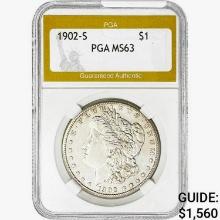 1902-S Morgan Silver Dollar PGA MS63