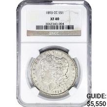 1893-CC Morgan Silver Dollar NGC XF40