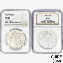 1884-O [2] Morgan Silver Dollar NGC MS63