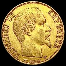 1858-A French Gold 20 Francs 0.1867oz CLOSELY UNCI