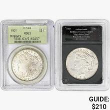 1921&1926 [2] Silver Dollars  MS/BU