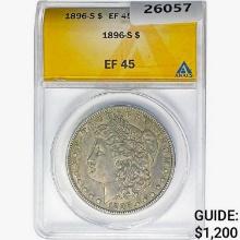 1896-S Morgan Silver Dollar ANACS EF45