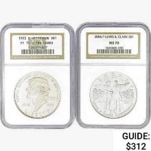 [2] US Silver Commem Dollars NGC MS/PF70 [1993-S,