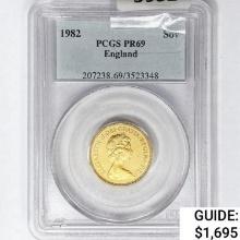 1982 England Sovereign .1176oz. Gold PCGS PR69