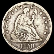 1858-O Seated Liberty Quarter NICELY CIRCULATED