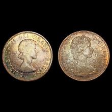(2) Canada Silver Dollars UNCIRCULATED