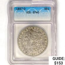 1897-O Morgan Silver Dollar ICG EF40