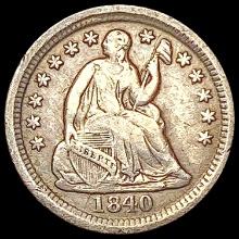 1840-O With Drapery Seated Liberty Half Dime NEARLY UNCIRCULATED