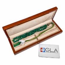 Far East - Hand made Natural Emerald Necklace - GIA Certified
