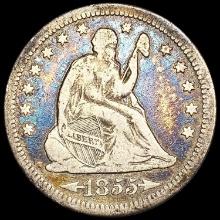 1855-O Arrows Seated Liberty Quarter NICELY CIRCULATED