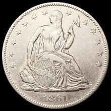 1861 Seated Liberty Half Dollar CLOSELY UNCIRCULATED