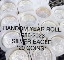 1986-2023 Silver Eagle Roll RANDOM YEAR Gem BU