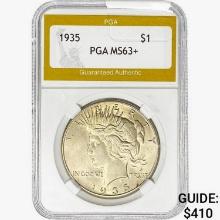 1935 Silver Peace Dollar PGA MS63+