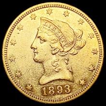 1893-S $10 Gold Eagle CHOICE AU