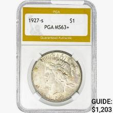 1927-S Silver Peace Dollar PGA MS63+