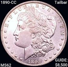 1890-CC Tailbar Morgan Silver Dollar UNCIRCULATED