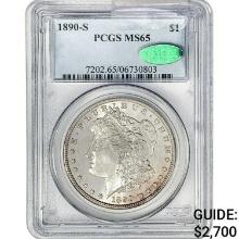 1890-S CAC Morgan Silver Dollar PCGS MS65
