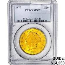 1877 $20 Gold Double Eagle PCGS MS62