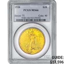 1926 $20 Gold Double Eagle PCGS MS66