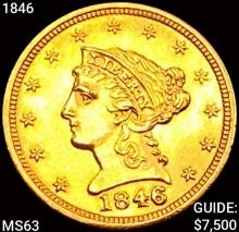 1846 $2.50 Gold Quarter Eagle CHOICE BU