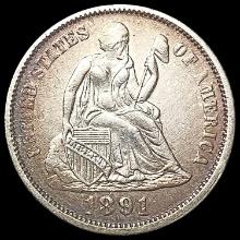 1891 Seated Liberty Dime CHOICE AU