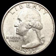 1935-S Washington Silver Quarter CHOICE AU