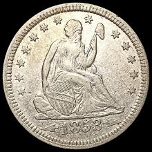 1853 Arrows, Rays Seated Liberty Quarter CLOSELY UNCIRCULATED
