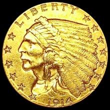 1914-D $2.50 Gold Quarter Eagle CHOICE AU