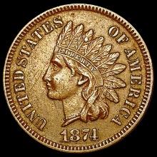 1874 Indian Head Cent CLOSELY UNCIRCULATED