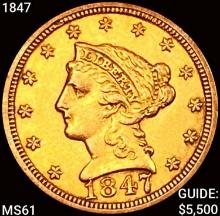 1847 $2.50 Gold Quarter Eagle UNCIRCULATED
