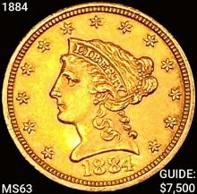 1884 $2.50 Gold Quarter Eagle CHOICE BU