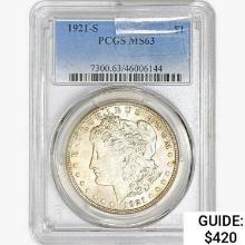 1921-S Morgan Silver Dollar PCGS MS63